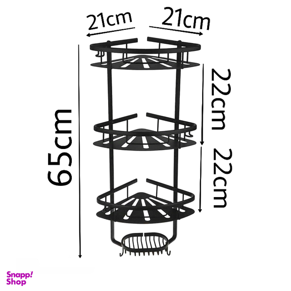 قفسه حمام تی بی کو مدل کنج صفحه ای سه طبقه کد AL