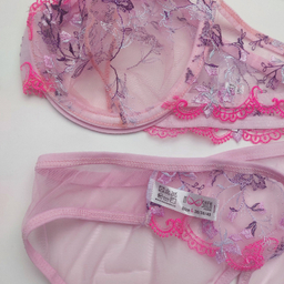 ست شورت و سوتین زنانه نوشه پوش مدل فنردار توری کد 88827 رنگ یاسی