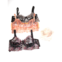 ست شورت و سوتین توری فنردار تیریتی (TRT) کد 119 رنگ مشکی قرمز