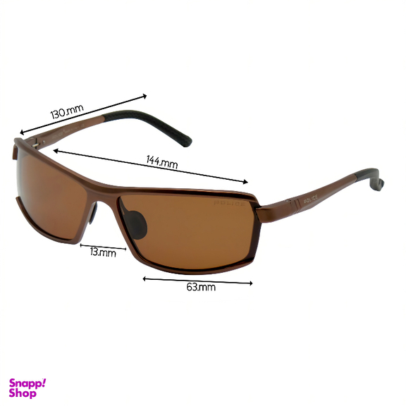 عینک آفتابی مردانه پلیس مدل POLICE S8812 رنگ قهوه ای