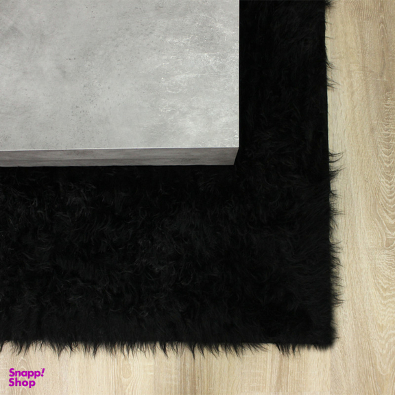 فرش ماشینی شاران هوم طرح خز پرز بلند مدل اسفنج دار زمینه مشکی