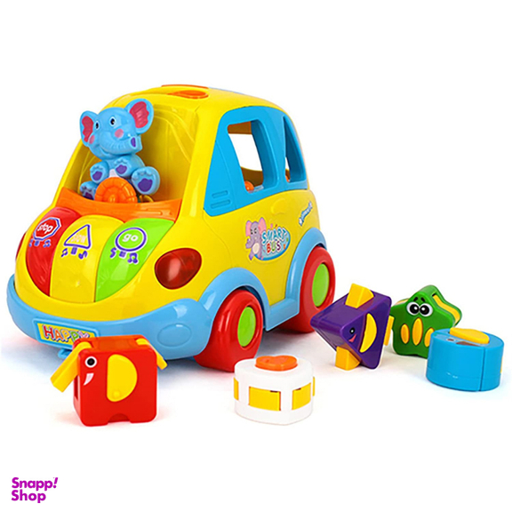 ماشین موزیکال فیلی هولی تویز مدل 896 Learning Educational Toys Cartoon Car Funny Kid Bus Game Matching Game