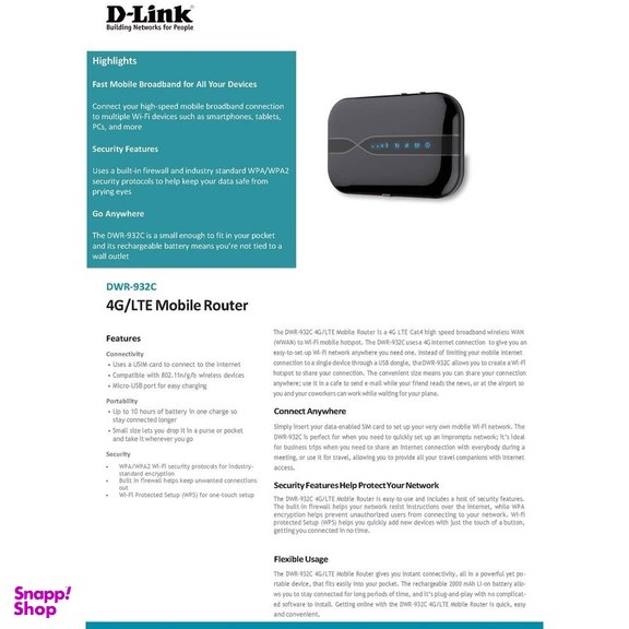مودم همراه 4G دی لینک (D Link) مدل DWR 932