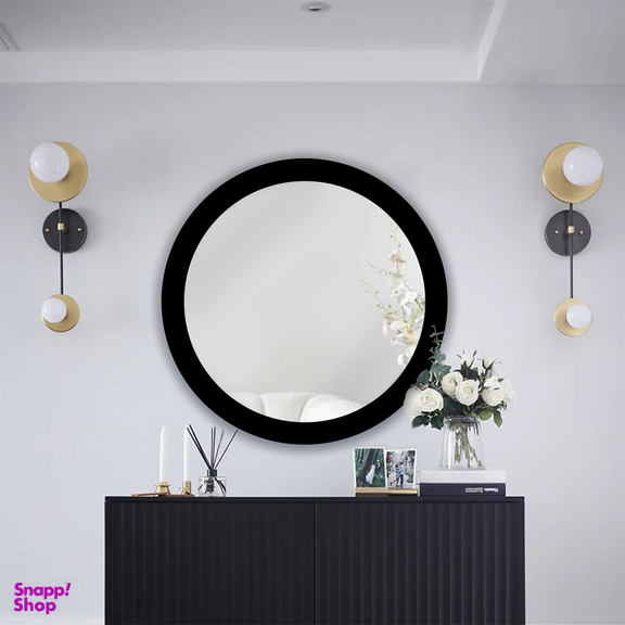 آینه دلسا مدل گرد چوبی کد w-77