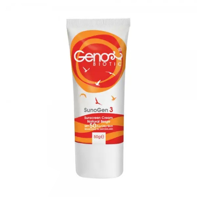 کرم ضد آفتاب ژنو مناسب پوست چرب رنگ طبیعی پوست با SPF50 حجم 50 میلی لیتر
