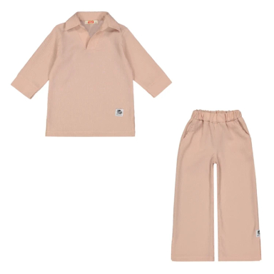 ست تیشرت و شلوارک دخترانه مادر مدل هیوا رنگ صورتی