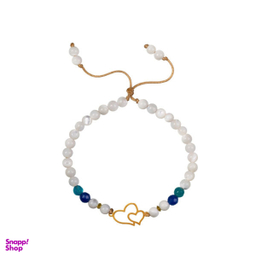 دستبند طلا 18 عیار زنانه پانسی مدل دوقلب کد D00044