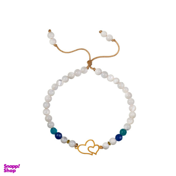 دستبند طلا 18 عیار زنانه پانسی مدل دوقلب کد D00044