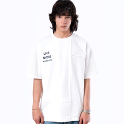 تیشرت زیگ مدل Live more رنگ سفید