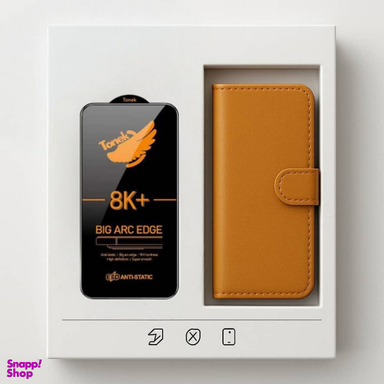 ست کیف کلاسوری و محافظ صفحه نمایش گوشی موبایل تونک مناسب شیائومی Redmi Note 14 4G