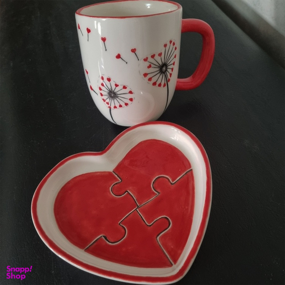 ماگ و زیرماگی طرح قلب