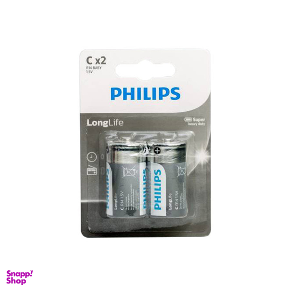 باتری فیلیپس مدل Long Life C R14 بسته 2 عددی