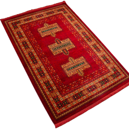 فرش ماشینی بزرگمهر طرح بلوچی لاکی 700 شانه کد 78105 رنگ شرابی