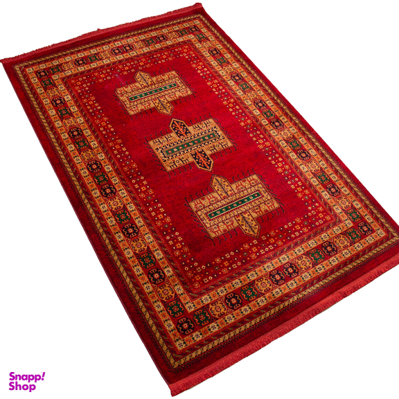 فرش ماشینی بزرگمهر طرح بلوچی لاکی 700 شانه کد 78105 رنگ شرابی