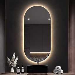 آینه دستشویی مدل بکلایت راسا گلس کپسولی کد 7050