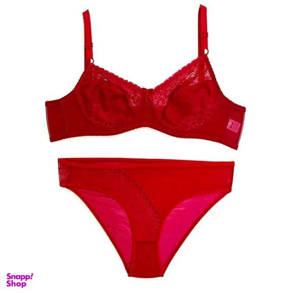 ست لباس زیر زنانه کد 302 رنگ زرشکی