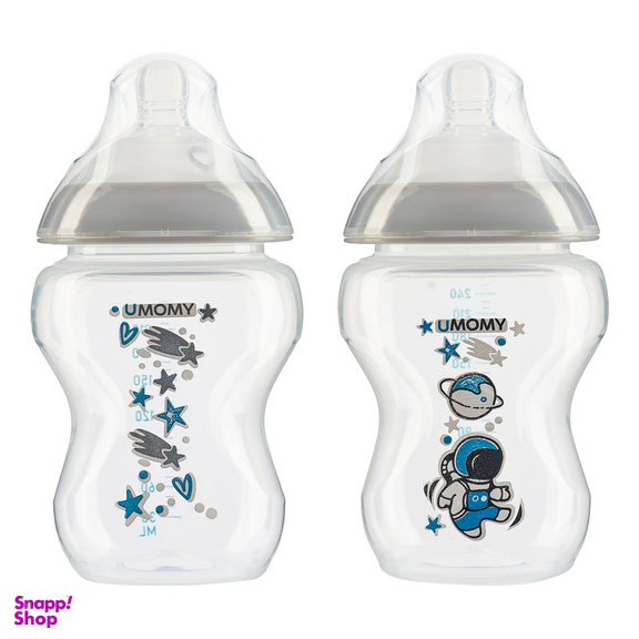 شیشه شیر یومامی مدل Anti Colic گنجایش 250 میلی لیتر بسته 2 عددی