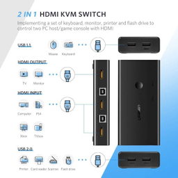 سوئیچ KVM دو پورت HDMI یوگرین مدل CM200 کد 50744