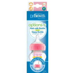 شیشه شیر دكتر براونز مدل option طرح قلب گنجایش 270 ميلی لیتر