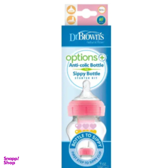 شیشه شیر دكتر براونز مدل option طرح قلب گنجایش 270 ميلی لیتر