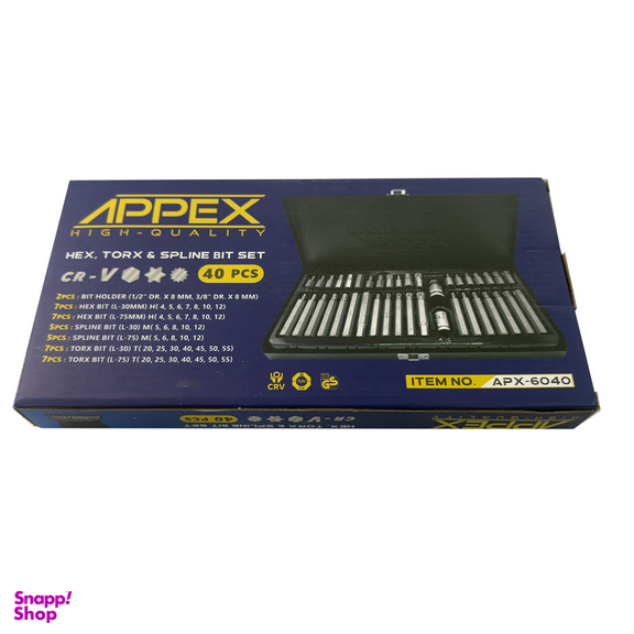 آچار بیت اپکس مدل SMT-APPEX-40PCS-APX-4060-NEW SERIES مجموعه 40 عددی