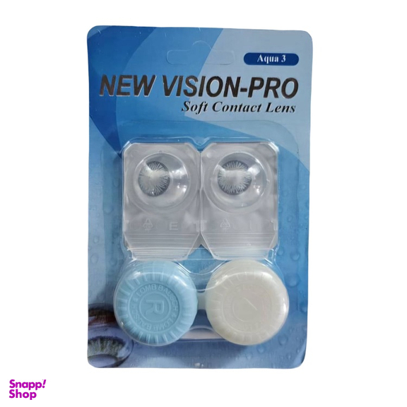 لنز چشم پرو نیو ویژن رنگ آبی اقیانوسی دور مشکی وسط عسلی شماره 27 به همراه جالنزی