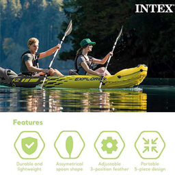پارو قایق بادی اینتکس مدب کایاک 244 سانتی آلومینیومی