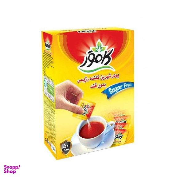 پودر شیرین کننده رژیمی بدون قند کامور بسته 50 عددی