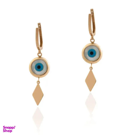 گوشواره طلا 18 عیار زنانه داریم مدل چشم نظر دایره