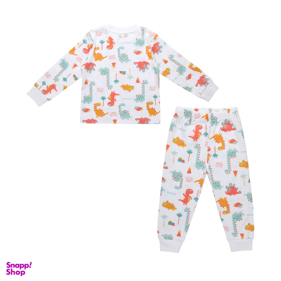 ست بلوز و شلوار طرح دایناسور کد 24204 رنگ نارنجی