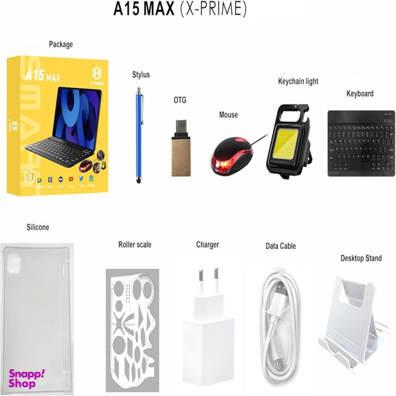 تبلت 10 اینچ ایکس پرایم مدل A15 Max ظرفیت 256 گیگابایت رم 8 گیگابایت