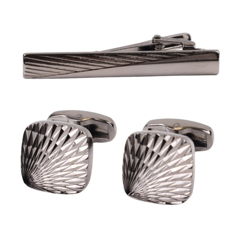 ست دکمه سردست و گیره کراوات مردانه نسن مدل ND14