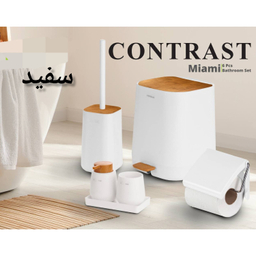ست سرویس بهداشتی 6 پارچه کنتراست مدل میامی چوب