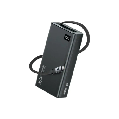 پاوربانک گرین لاین مدل Retractable GNRET35W20BK ظرفیت 20000 میلی‌ آمپر ساعت