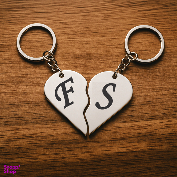 جاکلیدی گیلواره زراوشان مدل قلب دو تکه حرف F S