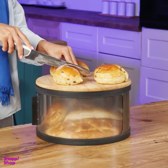 ظرف نان سام ست مدل گرد به همراه تخته برش چوبی