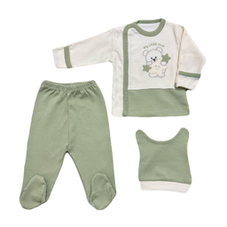 ست 3 تکه نوزادی مدل خرسی و ستاره کد 0034