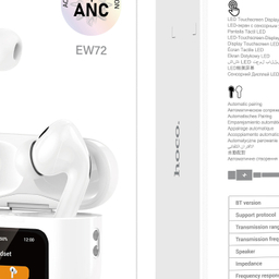 ایرفون بی سیم بلوتوثی هوکو مدل EW72-ANC