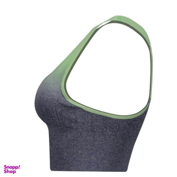 ست نیم تنه تاپ کراپ و لگینگ ورزشی زنانه دریم اسلیم کد T711805 رنگ طوسی سبز