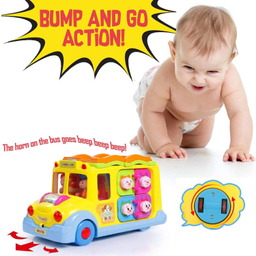 اسباب بازی موزیکال اتوبوس مدرسه هولی تویز مدل 796 Children Electric Bus Music Car