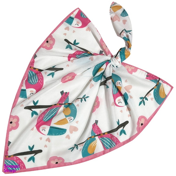 مینی اسکارف دخترانه طرح پرنده کارتونی کد 1035