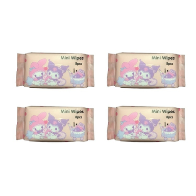 دستمال مرطوب مینی مدل w1 بسته ۴ عددی