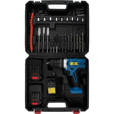 دریل پیچ گوشتی چکشی شارژی جاب مدل JBE-7721 مجموعه 34 عددی