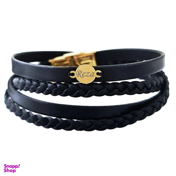 دستبند طلا 18 عیار مردانه لیردا مدل اسم رضا کد 409 DCHTM