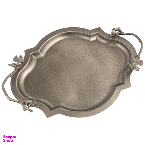 سینی سالی نو مدل بیضی گوشه دار طرح پروانه کد 6084