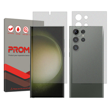 محافظ صفحه نمایش مات پرومیت مدل Resistant مناسب گوشی موبایل سامسونگ Galaxy S23 Ultra به همراه محافظ پشت گوشی
