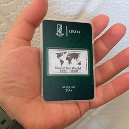 شمش نقره لیردا طرح نقشه جهان کد 999-15