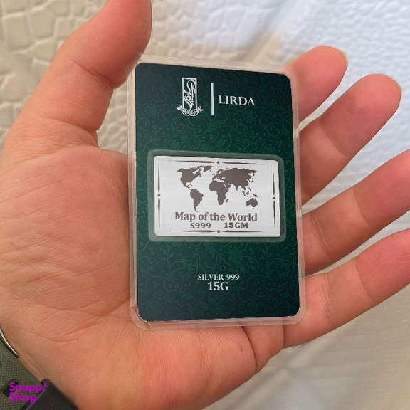 شمش نقره لیردا طرح نقشه جهان کد 999-15