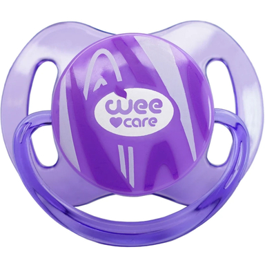 پستانک ارتودنسی وی کر مدل بادامی شفاف دسته دار Comfort کد P144 سایز 0 تا 3 ماه
