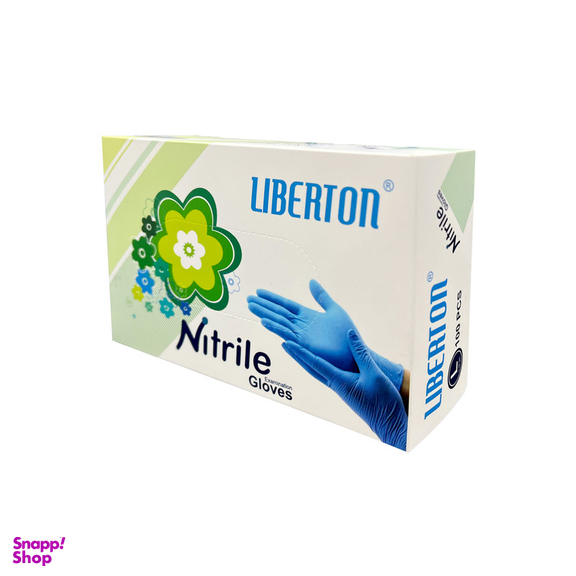 دستکش نیتریل لیبرتون مدل Latex Free سایز L بسته 100 عددی